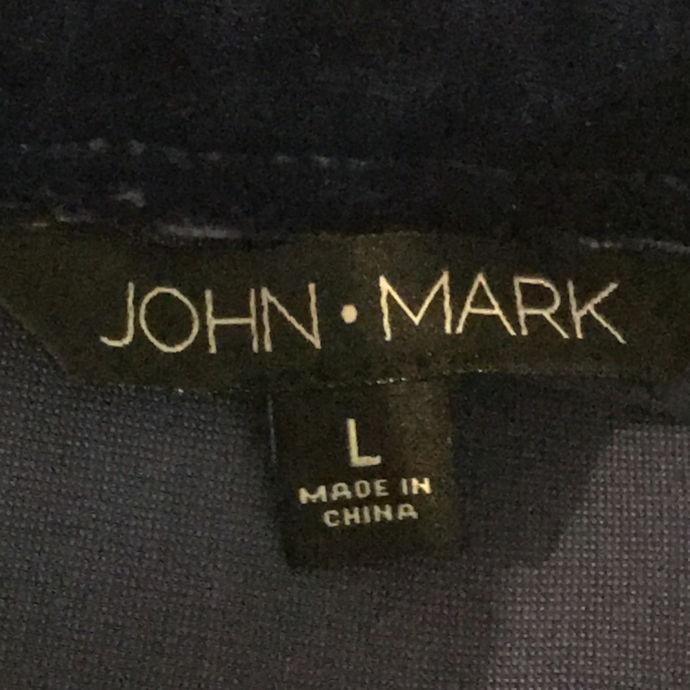 John Mark Button Up Shirt Womens Large Blue Velvet Tunic Top Lagenlook Classic - Picture 5 of 8